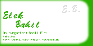 elek bahil business card